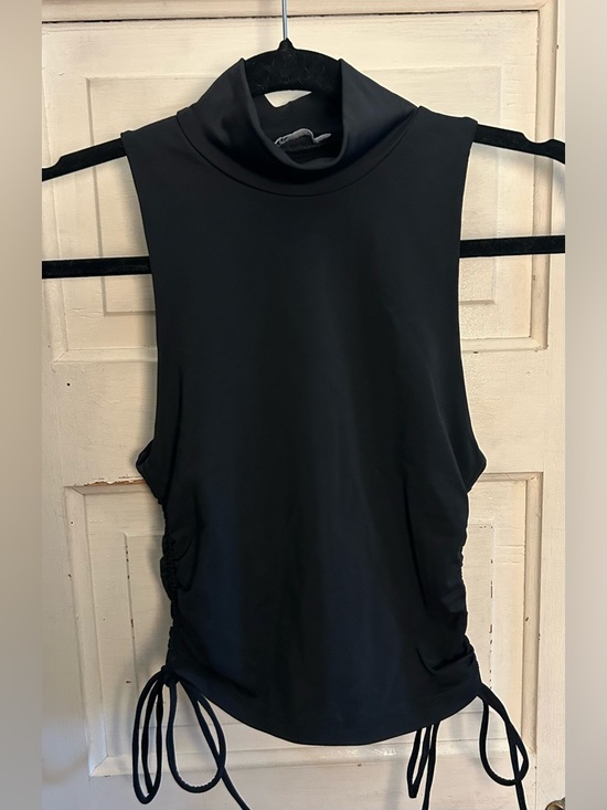 Zara Tops - Zara Black Sleeveless Drawstring Turtleneck Tank